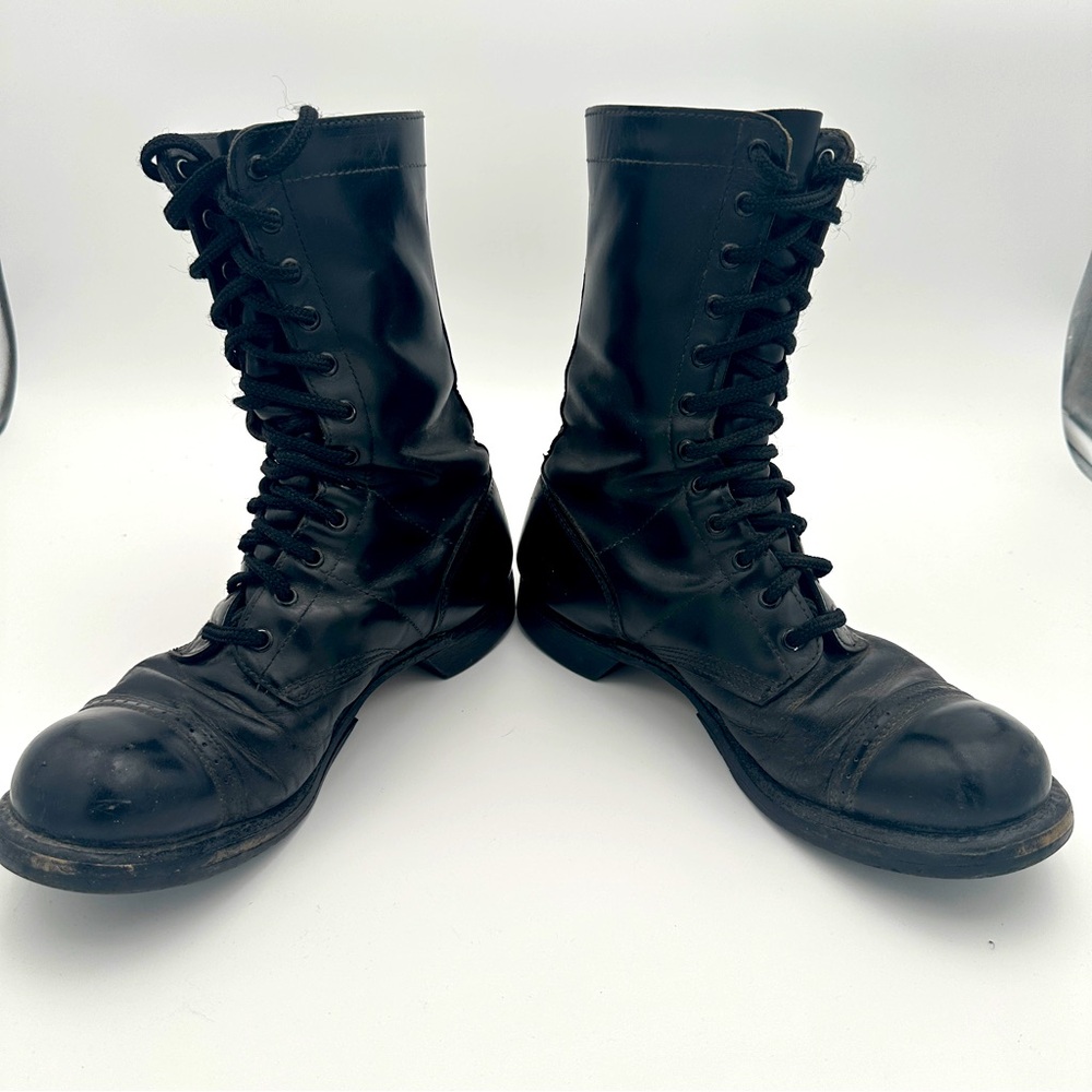 Corcoran boots size 9 D combat paratrooper jumper vintage black leather red tag